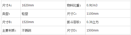 不锈钢抓斗参数
